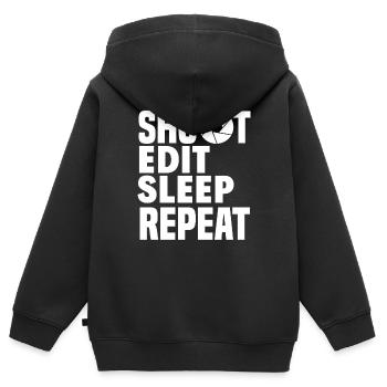 Photograph Beruf - Kinder Premium Organic Zip Hoodie - Schwarz - Hinten - AI Model Kid Male (0cm)