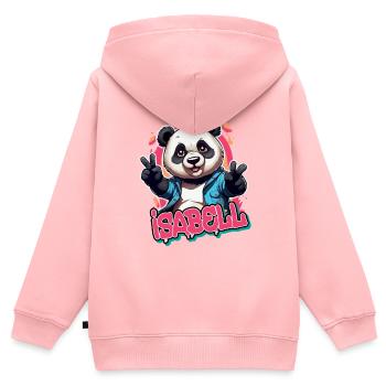 ISABELL - Beautiful Girl Name with Cool Panda - Kids Premium Organic Zip-up Hoodie - rose - Back - AI Model Kid Female (0cm)
