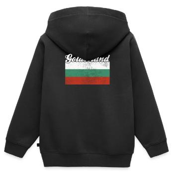 Goldstrand Bulgarien - Kinder Premium Organic Zip Hoodie - Schwarz - Hinten - AI Model Kid Male (0cm)