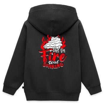 Flamenco Feet On Fire Soul Soaring - Kinder Premium Organic Zip Hoodie - Schwarz - Hinten - AI Model Kid Male (0cm)