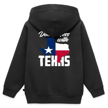 Texas Spruch Texaner - Kinder Premium Organic Zip Hoodie - Schwarz - Hinten - AI Model Kid Male (0cm)