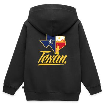 Texas Texans - Sweat Premium à capuche zippé enfant bio - noir - Dos - AI Model Kid Male (0cm)