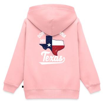 Texas - Kinder Premium Organic Zip Hoodie - Rosa - Hinten - AI Model Kid Female (0cm)