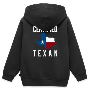 Texas Texans - Sweat Premium à capuche zippé enfant bio - noir - Dos - AI Model Kid Male (0cm)