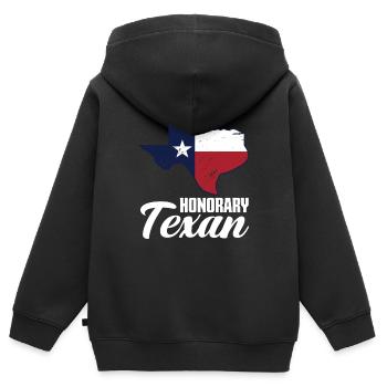 Texas Texaner Geschenk - Kinder Premium Organic Zip Hoodie - Schwarz - Hinten - AI Model Kid Male (0cm)