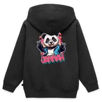 JANNAH - Schöner Mädchen Name mit coolem Panda - Kinder Premium Organic Zip Hoodie - Schwarz - Hinten - AI Model Kid Male (0cm)