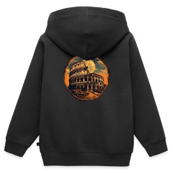 Colisée au clair de lune – Renaissance du - Sweat Premium à capuche zippé enfant bio - noir - Dos - AI Model Kid Male (0cm)