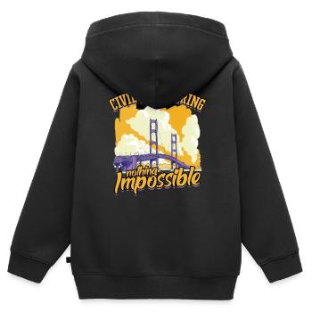 Bauingenieurwesen nothing impossible - Kinder Premium Organic Zip Hoodie - Schwarz - Hinten - AI Model Kid Male (0cm)