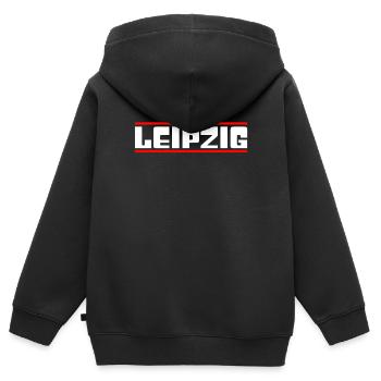 Leipzig - Sweat Premium à capuche zippé enfant bio - noir - Dos - AI Model Kid Male (0cm)