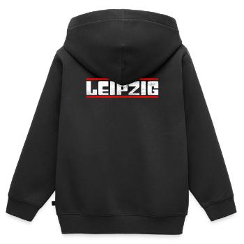 Leipzig - Sweat Premium à capuche zippé enfant bio - noir - Dos - AI Model Kid Male (0cm)
