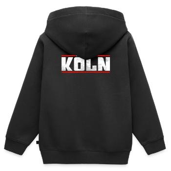 Cologne - Sweat Premium à capuche zippé enfant bio - noir - Dos - AI Model Kid Male (0cm)