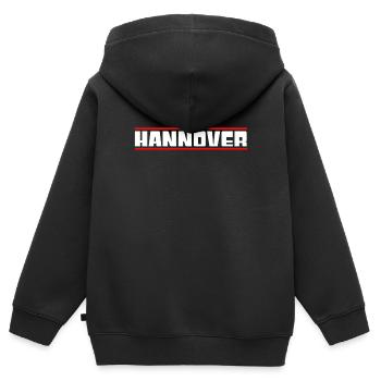 Hannover - Kinder Premium Organic Zip Hoodie - Schwarz - Hinten - AI Model Kid Male (0cm)