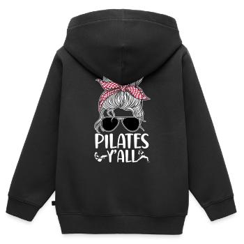 Pilates Instructor Teacher - Kinder Premium Organic Zip Hoodie - Schwarz - Hinten - AI Model Kid Male (0cm)