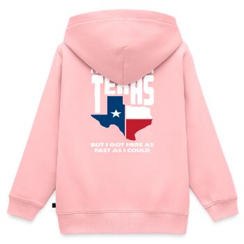 Texas Liebe Stolz - Kinder Premium Organic Zip Hoodie - Rosa - Hinten - AI Model Kid Female (0cm)