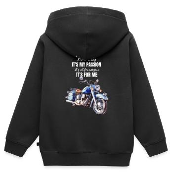 Motorrad Chopper Motorradfahrer Biker Lebensgefühl - Kinder Premium Organic Zip Hoodie - Schwarz - Hinten - AI Model Kid Male (0cm)