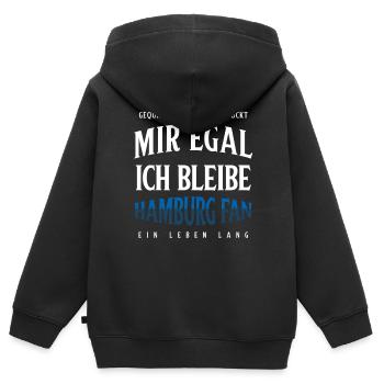 Hambourg Ville hanséatique Allemagne du Nord Bas-allemand - Sweat Premium à capuche zippé enfant bio - noir - Dos - AI Model Kid Male (0cm)