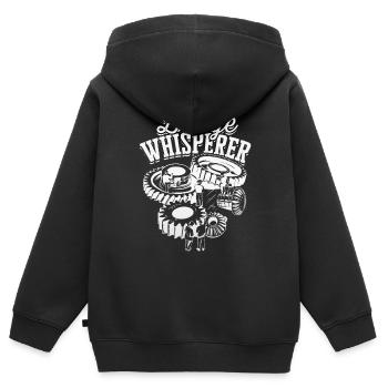 Ingénieur de pont Chuchoteur de pont - Sweat Premium à capuche zippé enfant bio - noir - Dos - AI Model Kid Male (0cm)