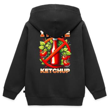 Ich Hasse Ketchup - Kinder Premium Organic Zip Hoodie - Schwarz - Hinten - AI Model Kid Male (0cm)