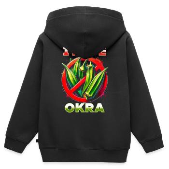 I hate okra - Kids Premium Organic Zip-up Hoodie - black - Back - AI Model Kid Male (0cm)