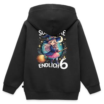 Sweet Witch Finally 6 - Kids Premium Organic Zip-up Hoodie - black - Back - AI Model Kid Male (0cm)