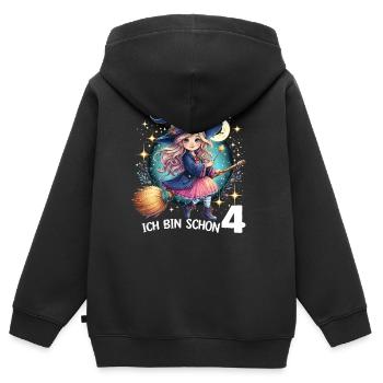 I'm already 4 - Kids Premium Organic Zip-up Hoodie - black - Back - AI Model Kid Male (0cm)