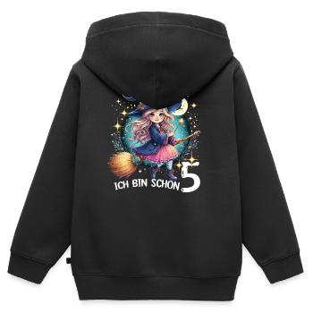 I'm already 5 - Kids Premium Organic Zip-up Hoodie - black - Back - AI Model Kid Male (0cm)