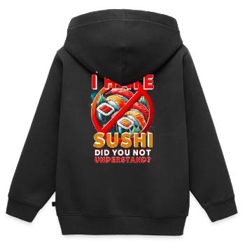 Sushi Hater - Kids Premium Organic Zip-up Hoodie - black - Back - AI Model Kid Male (0cm)