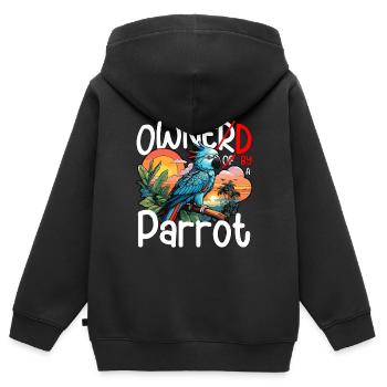 Parrot Owned By A Parrot Bird Owner Ornithologist - Kinder Premium Organic Zip Hoodie - Schwarz - Hinten - AI Model Kid Male (0cm)