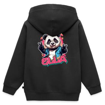 ELLA - Schöner Mädchen Name mit coolem Panda - Kinder Premium Organic Zip Hoodie - Schwarz - Hinten - AI Model Kid Male (0cm)