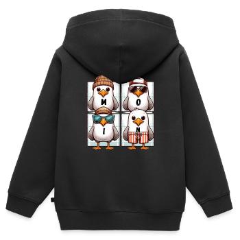 Hambourg Moin North Seagull Coast Beach Funny Lake - Sweat Premium à capuche zippé enfant bio - noir - Dos - AI Model Kid Male (0cm)