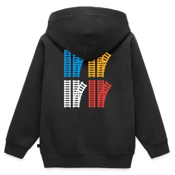 Switch Train Trains Hobby Train Spotter - Sweat Premium à capuche zippé enfant bio - noir - Dos - AI Model Kid Male (0cm)