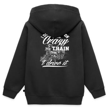 Drôle Conducteur De Train Train Trains Profession - Sweat Premium à capuche zippé enfant bio - noir - Dos - AI Model Kid Male (0cm)