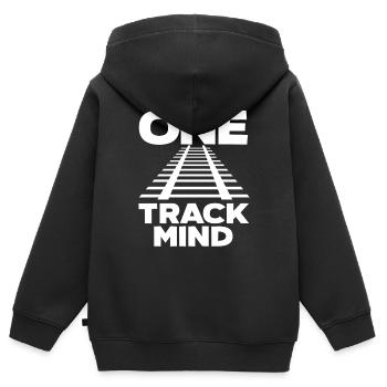 Tracks Train Trains Hobby Train Spotter - Kids Premium Organic Zip-up Hoodie - black - Back - AI Model Kid Male (0cm)