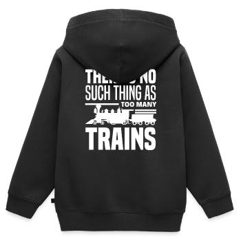 Train Trains Hobby Train Spotter Train miniature - Sweat Premium à capuche zippé enfant bio - noir - Dos - AI Model Kid Male (0cm)