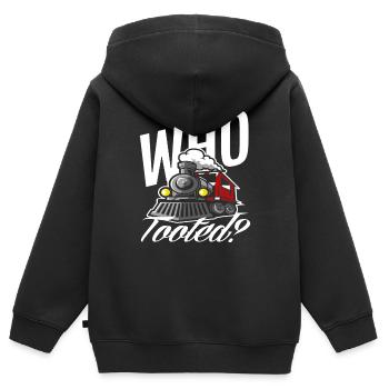 Drôle Conducteur De Train Train Trains - Sweat Premium à capuche zippé enfant bio - noir - Dos - AI Model Kid Male (0cm)