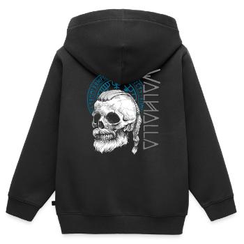 T-shirt Viking Valhalla Valhalla Dieu Odin - Sweat Premium à capuche zippé enfant bio - noir - Dos - AI Model Kid Male (0cm)