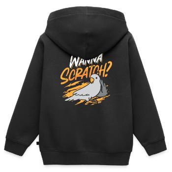 African Grey Wanna Scratch Birdwatcher Ornithology - Kinder Premium Organic Zip Hoodie - Schwarz - Hinten - AI Model Kid Male (0cm)