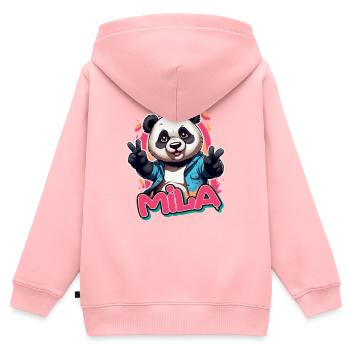 PAULINA - Schöner Mädchen Name mit coolem Panda - Kinder Premium Organic Zip Hoodie - Rosa - Hinten - AI Model Kid Female (0cm)