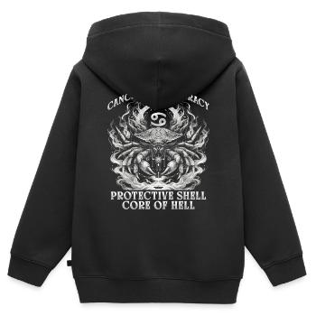 Krebs Horoskop Cancer - Kinder Premium Organic Zip Hoodie - Schwarz - Hinten - AI Model Kid Male (0cm)