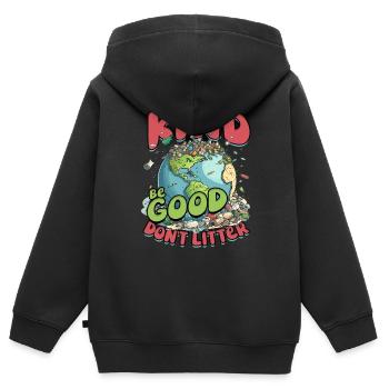 Environmental Protection Environmentalist Climate Protection - Kids Premium Organic Zip-up Hoodie - black - Back - AI Model Kid Male (0cm)