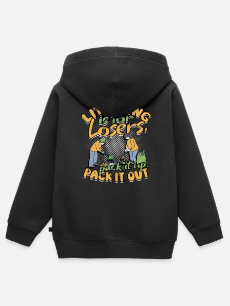 Umweltschützer Recyceln - Kinder Premium Organic Zip Hoodie - Schwarz