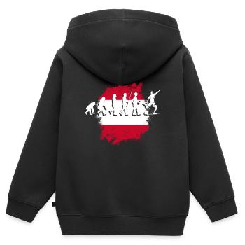 Autriche Autriche Vienne Styrie Tyrol - Sweat Premium à capuche zippé enfant bio - noir - Dos - AI Model Kid Male (0cm)