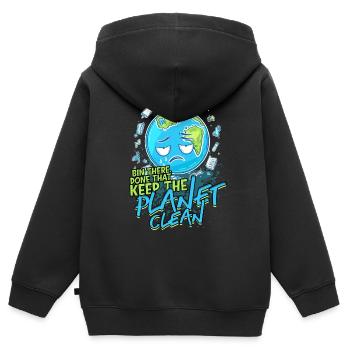 Umweltschutz Umweltschützer Recyceln - Kinder Premium Organic Zip Hoodie - Schwarz - Hinten - AI Model Kid Male (0cm)