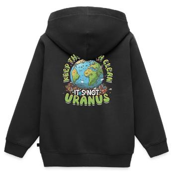 Umweltschutz Umweltschützer Recyceln - Kinder Premium Organic Zip Hoodie - Schwarz - Hinten - AI Model Kid Male (0cm)
