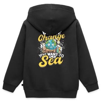 Umweltschutz Umweltschützer Recyceln - Kinder Premium Organic Zip Hoodie - Schwarz - Hinten - AI Model Kid Male (0cm)