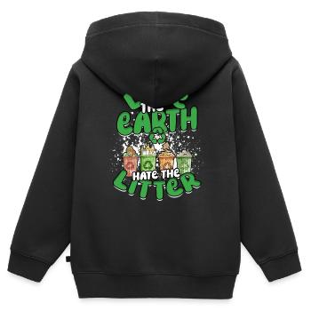 Umweltschutz Umweltschützer Recyceln - Kinder Premium Organic Zip Hoodie - Schwarz - Hinten - AI Model Kid Male (0cm)