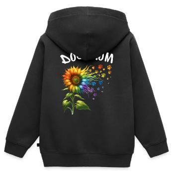 Dog Mom Mother's Day Sunflower Rainbow Wau - Kids Premium Organic Zip-up Hoodie - black - Back - AI Model Kid Male (0cm)