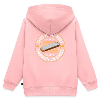 This Is My Best Harmonica Shirt Harmonica Musical - Kinder Premium Organic Zip Hoodie - Rosa - Hinten - AI Model Kid Female (0cm)