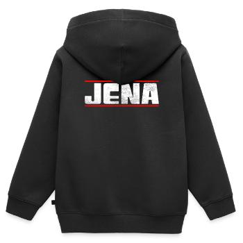 Jena - Kinder Premium Organic Zip Hoodie - Schwarz - Hinten - AI Model Kid Male (0cm)