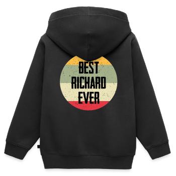 Best Richard Ever - Kids Premium Organic Zip-up Hoodie - black - Back - AI Model Kid Male (0cm)